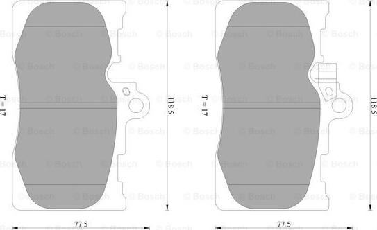 BOSCH 0 986 AB2 297 - Комплект спирачно феродо, дискови спирачки vvparts.bg