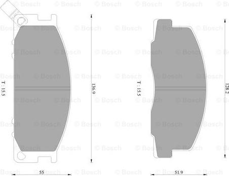 BOSCH 0 986 AB2 249 - Комплект спирачно феродо, дискови спирачки vvparts.bg