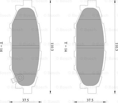 BOSCH 0 986 AB2 263 - Комплект спирачно феродо, дискови спирачки vvparts.bg