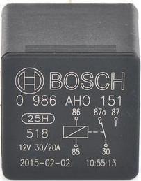 BOSCH 0 986 AH0 151 - Реле, работен ток vvparts.bg