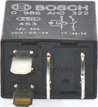 BOSCH 0 986 AH0 322 - Реле, работен ток vvparts.bg