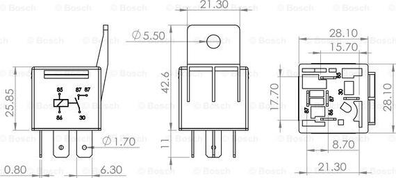 BOSCH 0 986 AH0 250 - Реле, работен ток vvparts.bg