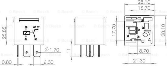 BOSCH 0 986 AH0 251 - Реле, работен ток vvparts.bg