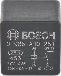 BOSCH 0 986 AH0 251 - Реле, работен ток vvparts.bg