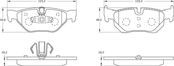 BOSCH 0 986 BB0 993 - Комплект спирачно феродо, дискови спирачки vvparts.bg