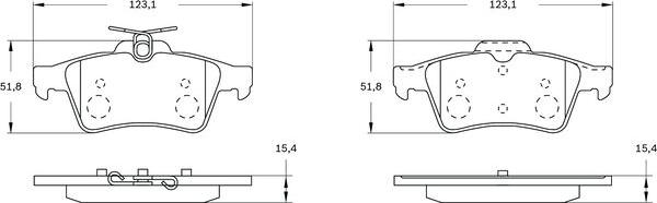 BOSCH 0 986 BB0 954 - Комплект спирачно феродо, дискови спирачки vvparts.bg