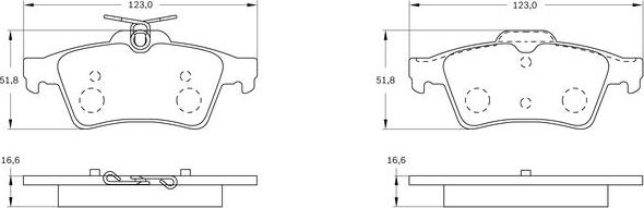 BOSCH 0 986 BB0 955 - Комплект спирачно феродо, дискови спирачки vvparts.bg