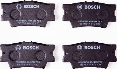 BOSCH 0 986 BB0 404 - Комплект спирачно феродо, дискови спирачки vvparts.bg