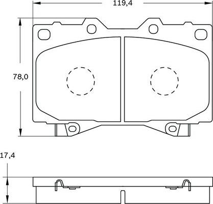 BOSCH 0 986 BB0 544 - Комплект спирачно феродо, дискови спирачки vvparts.bg