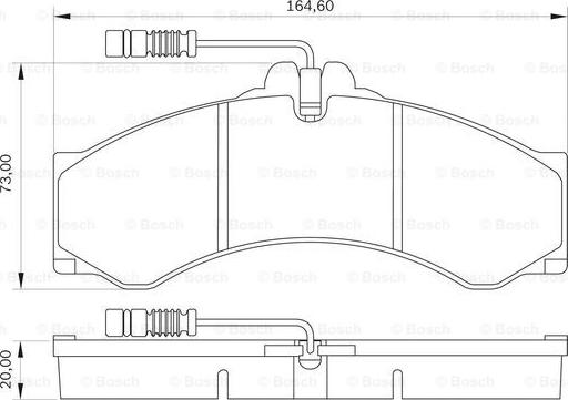 BOSCH 0 986 BB0 061 - Комплект спирачно феродо, дискови спирачки vvparts.bg