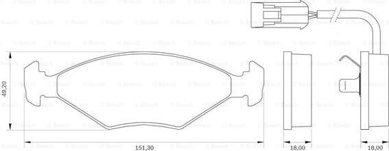 BOSCH 0 986 BB0 005 - Комплект спирачно феродо, дискови спирачки vvparts.bg