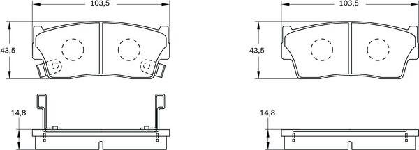 BOSCH 0 986 BB0 089 - Комплект спирачно феродо, дискови спирачки vvparts.bg