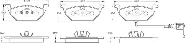 BOSCH 0 986 BB0 140 - Комплект спирачно феродо, дискови спирачки vvparts.bg