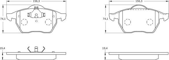 BOSCH 0 986 BB0 147 - Комплект спирачно феродо, дискови спирачки vvparts.bg