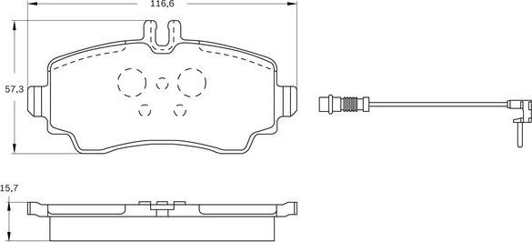 BOSCH 0 986 BB0 117 - Комплект спирачно феродо, дискови спирачки vvparts.bg