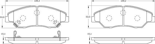 BOSCH 0 986 BB0 173 - Комплект спирачно феродо, дискови спирачки vvparts.bg