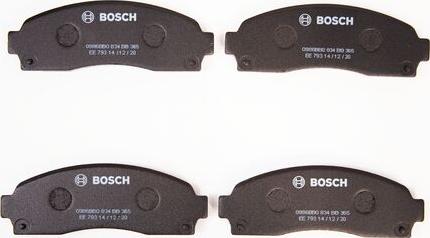 BOSCH 0 986 BB0 834 - Комплект спирачно феродо, дискови спирачки vvparts.bg