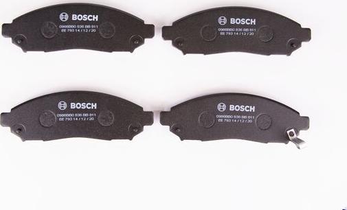 BOSCH 0 986 BB0 836 - Комплект спирачно феродо, дискови спирачки vvparts.bg