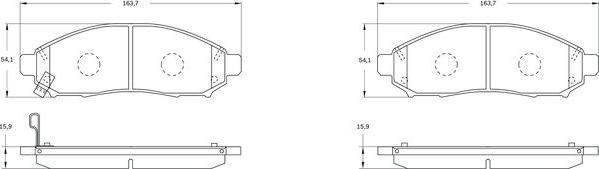 BOSCH 0 986 BB0 836 - Комплект спирачно феродо, дискови спирачки vvparts.bg