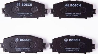 BOSCH 0 986 BB0 396 - Комплект спирачно феродо, дискови спирачки vvparts.bg