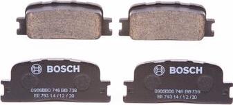 BOSCH 0 986 BB0 746 - Комплект спирачно феродо, дискови спирачки vvparts.bg