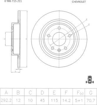 BOSCH 0 986 T15 211 - Спирачен диск vvparts.bg