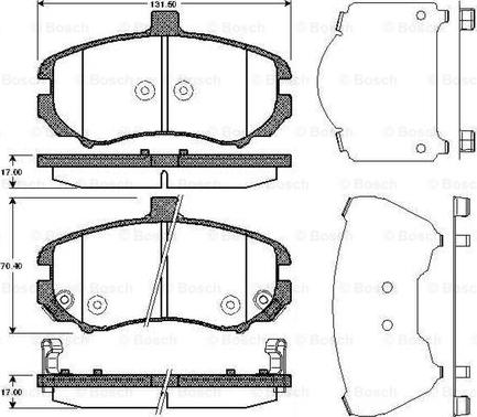 BOSCH 0 986 TB3 040 - Комплект спирачно феродо, дискови спирачки vvparts.bg