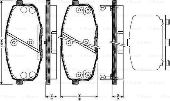 BOSCH 0 986 TB3 041 - Комплект спирачно феродо, дискови спирачки vvparts.bg