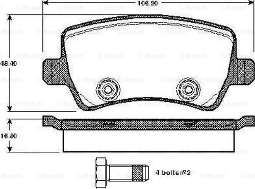 BOSCH 986494641 - Комплект спирачно феродо, дискови спирачки vvparts.bg