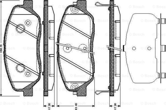 BOSCH 0 986 TB3 002 - Комплект спирачно феродо, дискови спирачки vvparts.bg