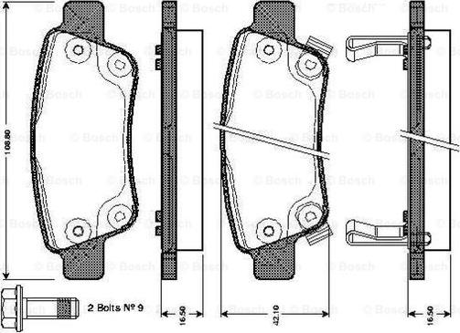 BOSCH 0 986 TB3 014 - Комплект спирачно феродо, дискови спирачки vvparts.bg