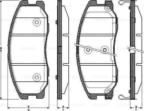 BOSCH 0 986 TB3 017 - Комплект спирачно феродо, дискови спирачки vvparts.bg