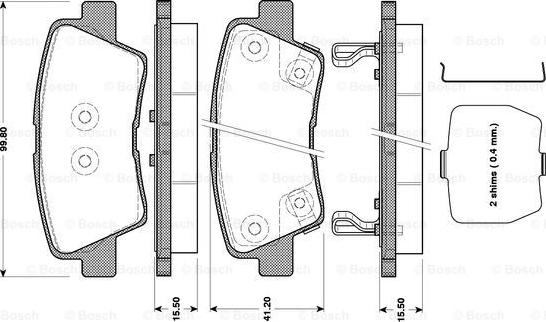 BOSCH 0 986 TB3 089 - Комплект спирачно феродо, дискови спирачки vvparts.bg