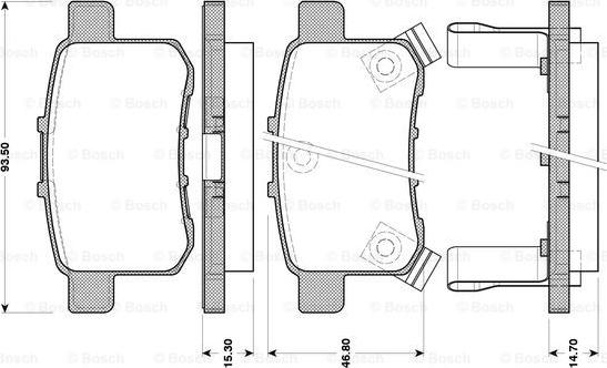 BOSCH 0 986 TB3 085 - Комплект спирачно феродо, дискови спирачки vvparts.bg