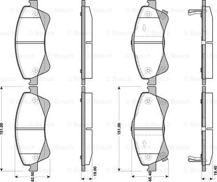 BOSCH 0 986 TB3 086 - Комплект спирачно феродо, дискови спирачки vvparts.bg