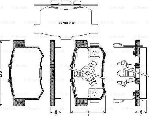 BOSCH 0 986 TB3 039 - Комплект спирачно феродо, дискови спирачки vvparts.bg