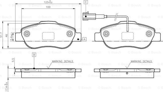 BOSCH 0 986 TB3 030 - Комплект спирачно феродо, дискови спирачки vvparts.bg