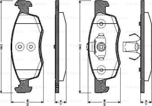 BOSCH 0 986 TB3 038 - Комплект спирачно феродо, дискови спирачки vvparts.bg