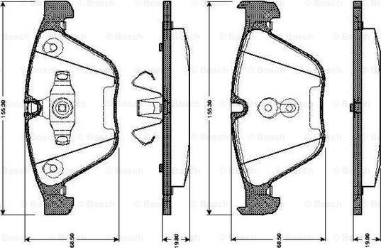 BOSCH 0 986 TB3 033 - Комплект спирачно феродо, дискови спирачки vvparts.bg