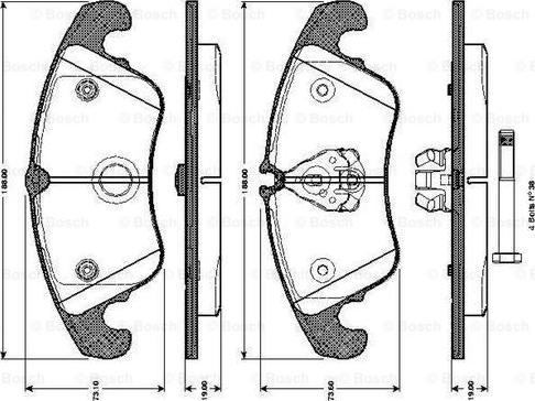 BOSCH 0 986 TB3 032 - Комплект спирачно феродо, дискови спирачки vvparts.bg