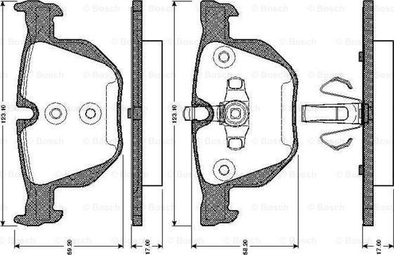 BOSCH 0 986 TB3 024 - Комплект спирачно феродо, дискови спирачки vvparts.bg