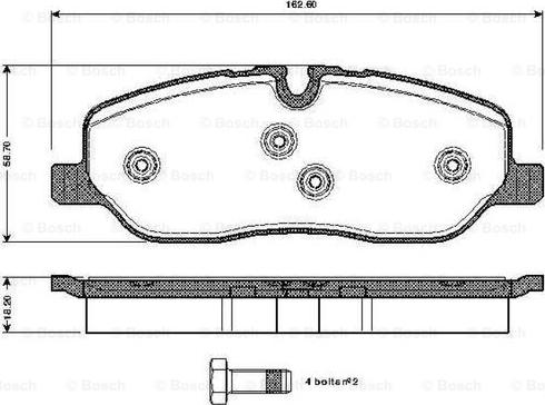 BOSCH 0 986 TB3 022 - Комплект спирачно феродо, дискови спирачки vvparts.bg