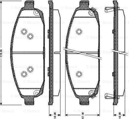 BOSCH 0 986 TB3 027 - Комплект спирачно феродо, дискови спирачки vvparts.bg