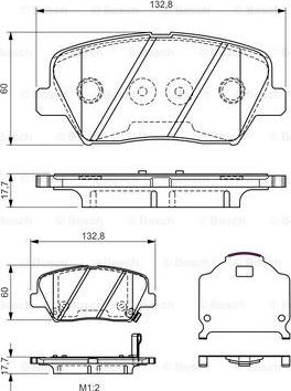 BOSCH 0 986 TB3 190 - Комплект спирачно феродо, дискови спирачки vvparts.bg