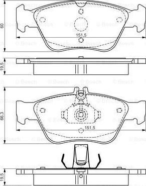 BOSCH 0 986 TB3 148 - Комплект спирачно феродо, дискови спирачки vvparts.bg