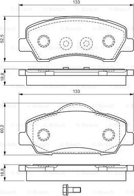 BOSCH 0 986 TB3 158 - Комплект спирачно феродо, дискови спирачки vvparts.bg