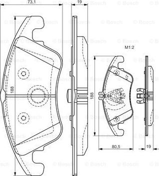 BOSCH 0 986 TB3 152 - Комплект спирачно феродо, дискови спирачки vvparts.bg