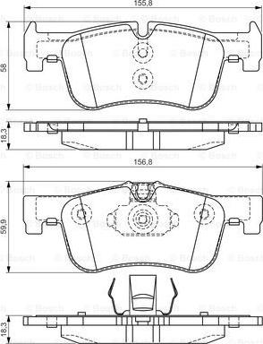 BOSCH 0 986 TB3 157 - Комплект спирачно феродо, дискови спирачки vvparts.bg