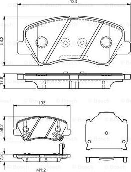 BOSCH 0 986 TB3 160 - Комплект спирачно феродо, дискови спирачки vvparts.bg