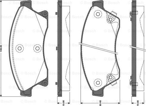 BOSCH 0 986 TB3 104 - Комплект спирачно феродо, дискови спирачки vvparts.bg